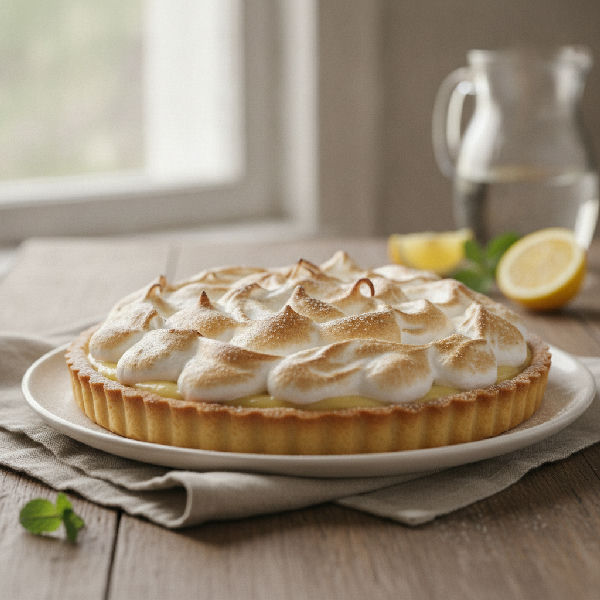 Tarte citron meringuée, photo générée avec Cherry