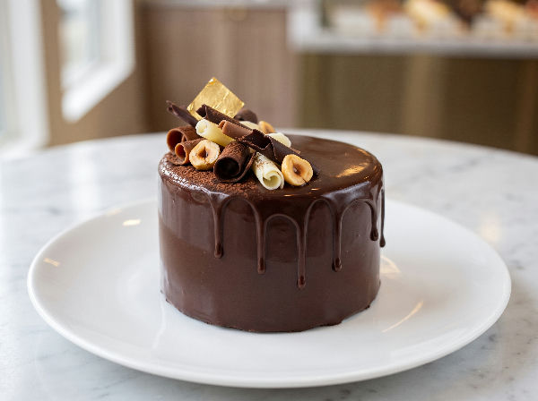 Entremets trois chocolats, photo générée avec Cherry